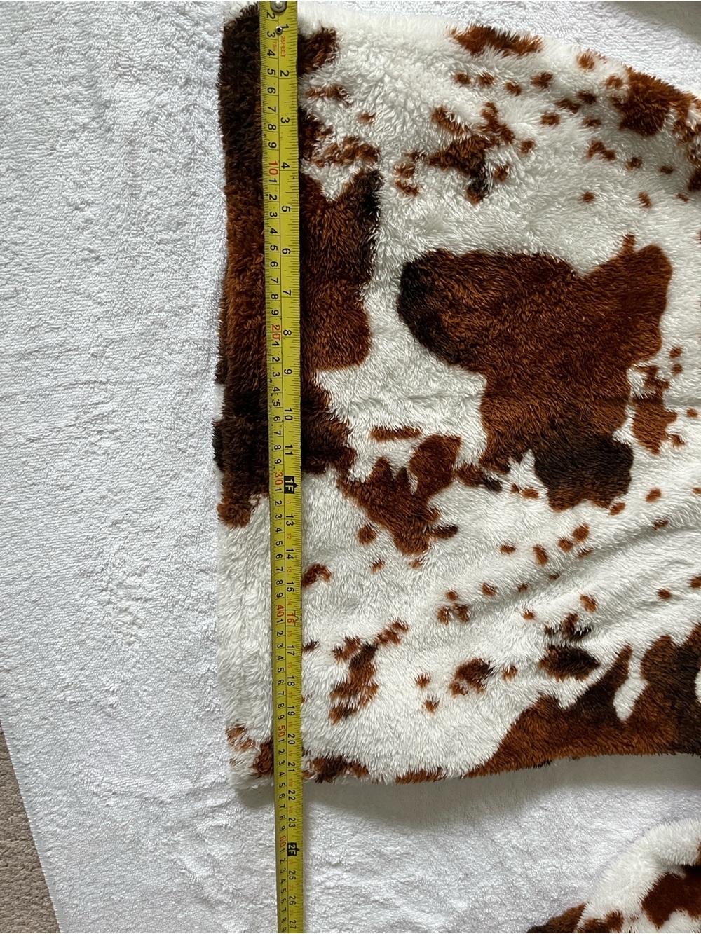 Faux Fur Cow-Print Jacket - White & Brown Cozy Outerwear - Picture 5 of 9